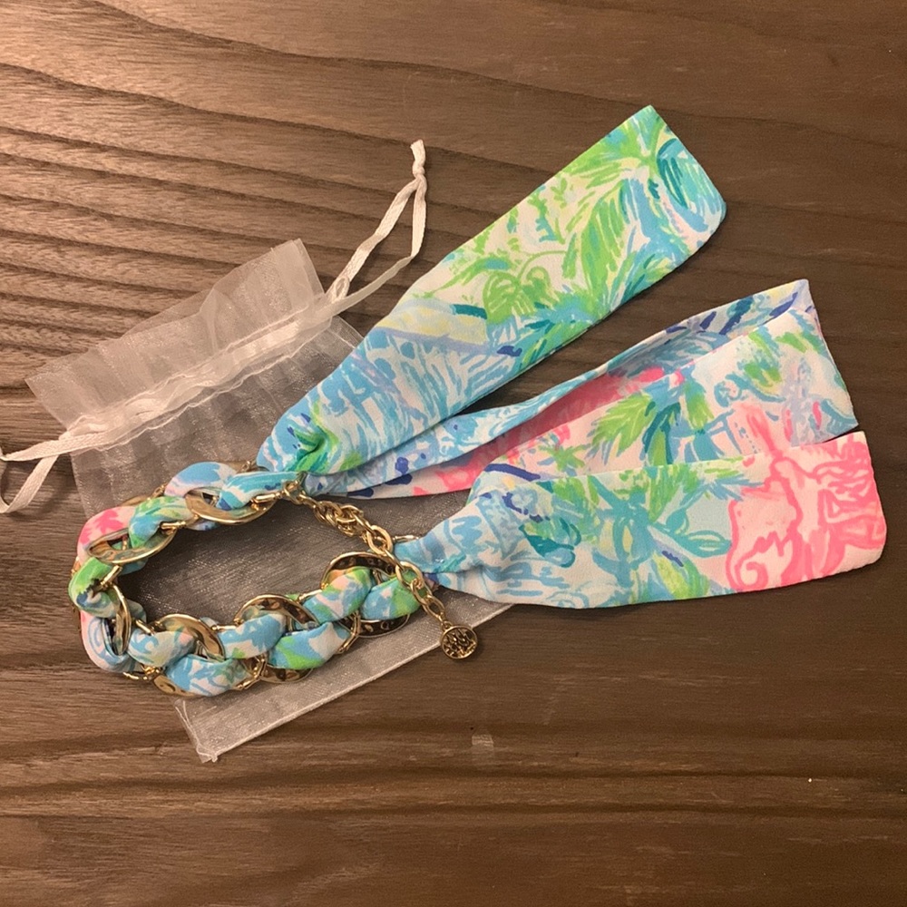 Lilly Pulitzer Gold Cloth + Chain bracelet. Excellent condition (never worn)!